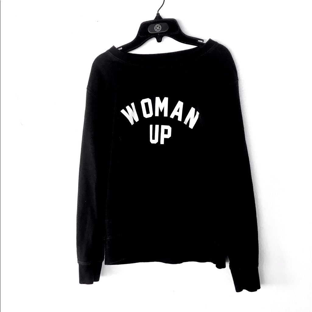 Woman Up Black Graphic Sweatshirt